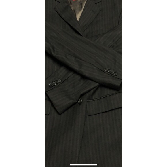 Hugo Boss Men's Blazer Black Brown Stripe Pure Wool Fully Lined Size 40R - Picture 12 of 12